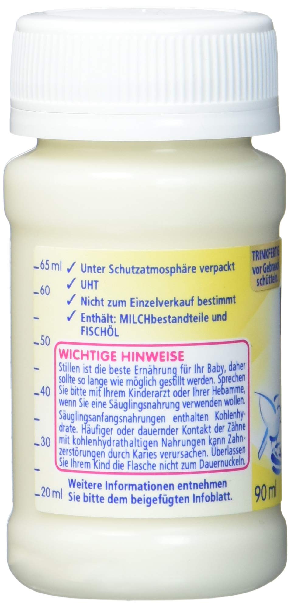 Nestlé Beba HA Pre Anfangsmilch von Geburt an trinkfertig Portionsflaschen, 32er Pack (32 x 90 ml)