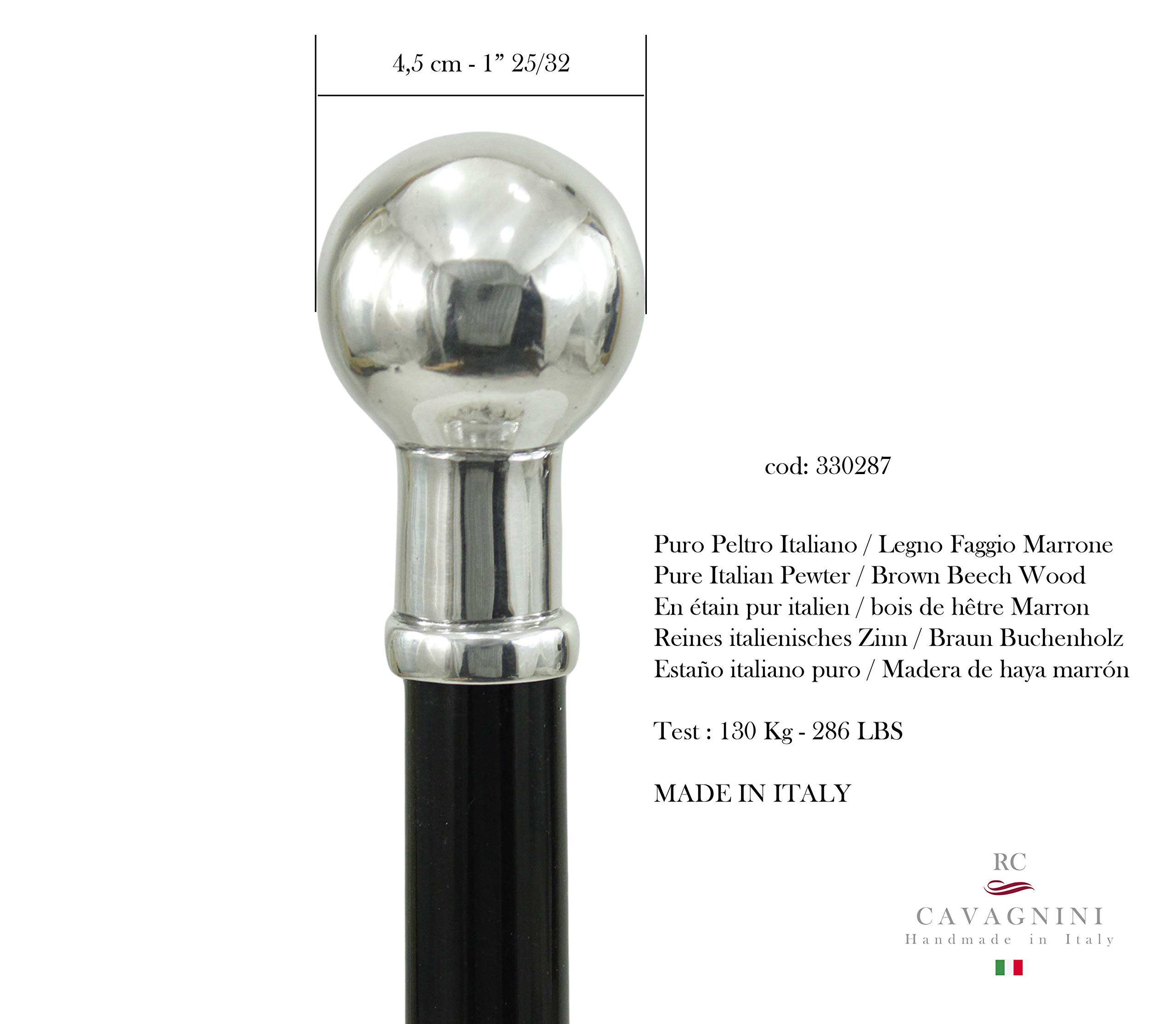 bastón de Paseo con Bola para Hombre y Mujer, Personalizado, de Madera | bastón de Paseo Elegante, sólido, Ceremonial, de colección | Cavagnini, Fabricado en Italia