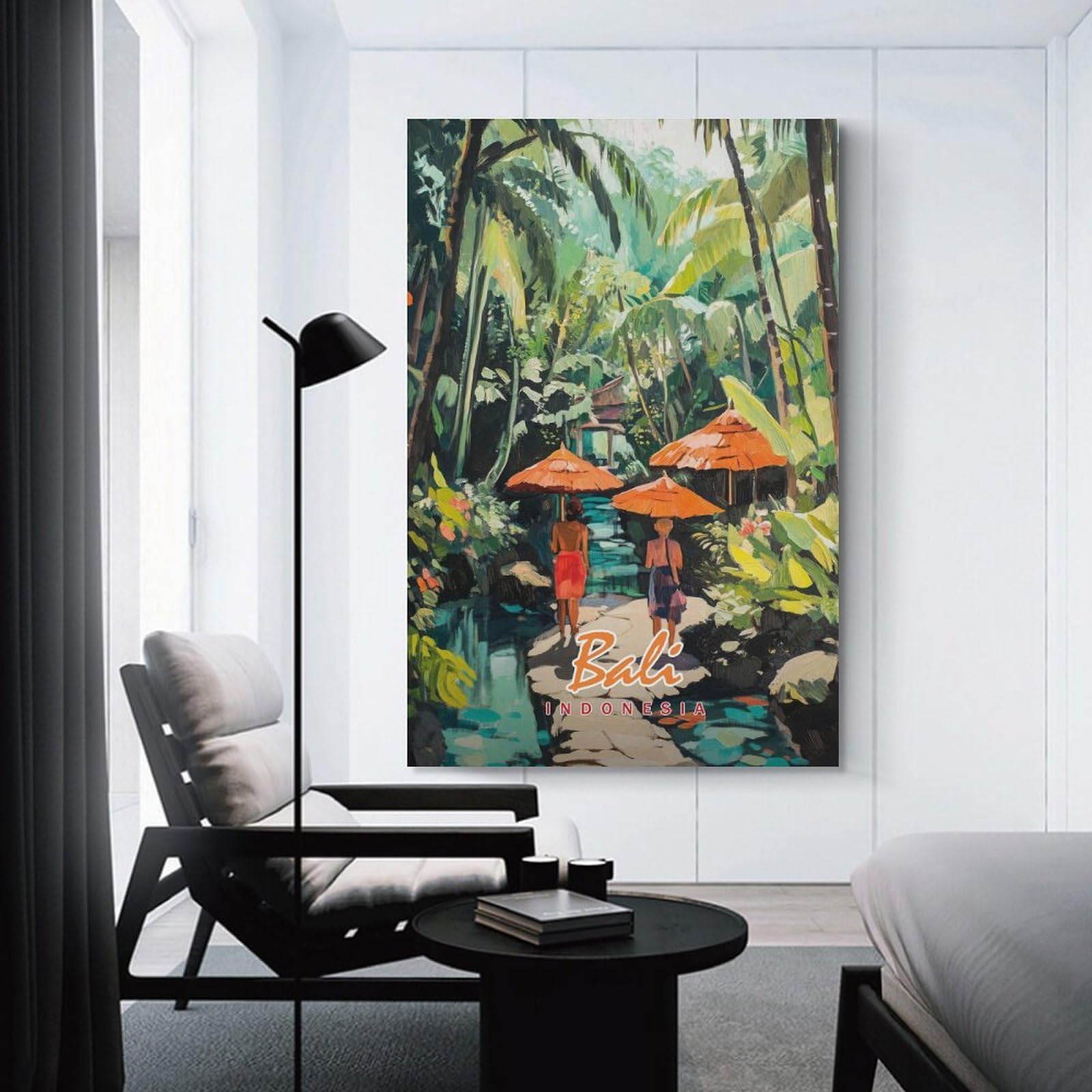 Junmoney Bali Tropical Paradise Room Decor Wall Art, 24x36inch(60x90cm), for Living Room, Lounge Or Sitting Room, A Home Accent with Warm Character