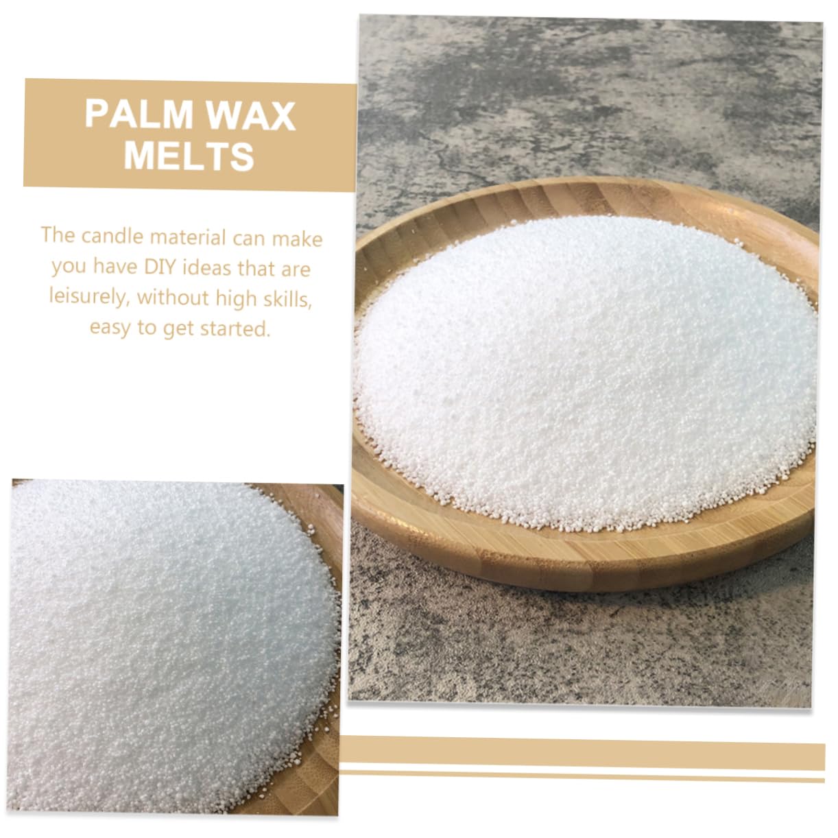 HOMSFOU Flocons de Cire Palmée pour Bougies Parfumées, 1 Paquet Blanc
