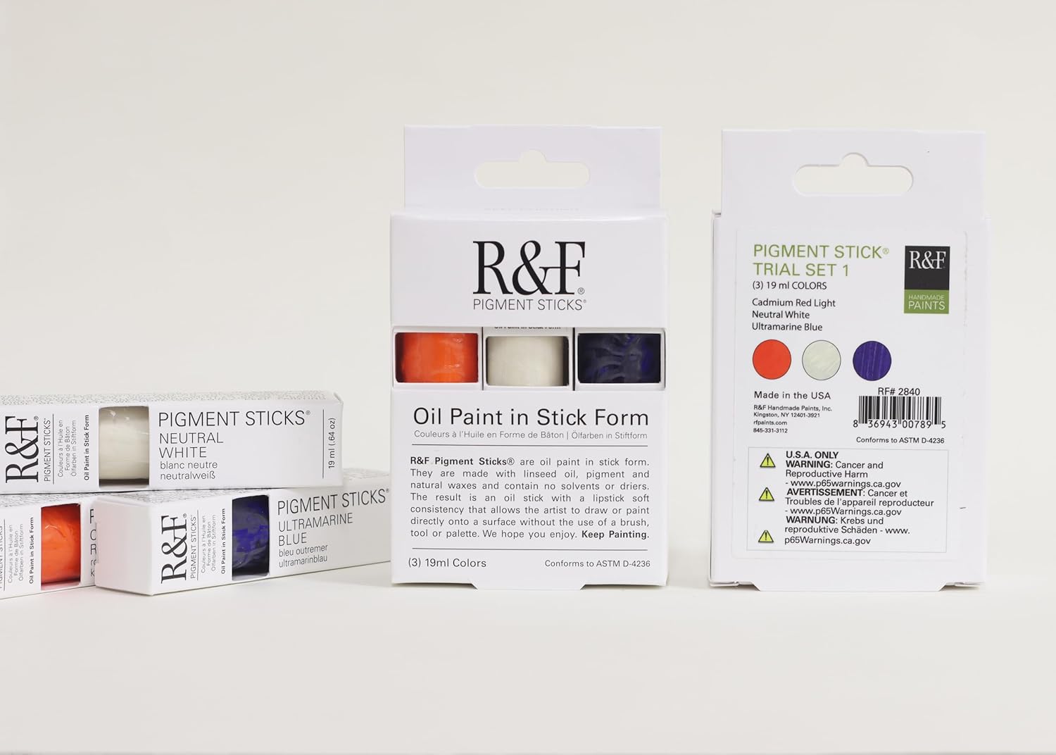 Handmade Paints - Professional Oil Pigment Stick, Trial Set of 3 19ml