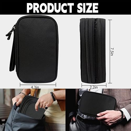 Miniatura 2 de SUNRISING Bolsa organizadora electrónica de viaje, portátil, impermeable, doble capa, gran capacidad, para cargador, cables, teléfono, auriculares,