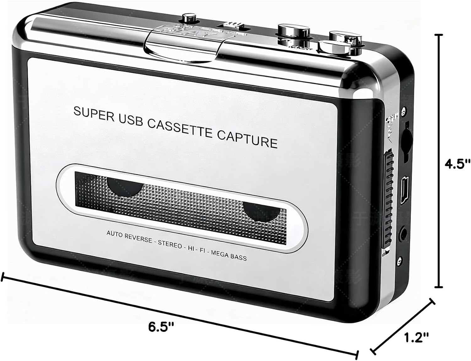 Portable Cassette Tape to MP3 Converter & Player - USB Connection for PC & Laptop, Convert Walkman Tapes to Digital Audio Files with 3.5mm Headphone Jack and Auto-Reverse