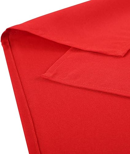 Vista 5 de Mantel rectangular de 90 x 156 pulgadas, mantel rectangular rojo para mesa de 8 pies en poliéster lavable, ideal para decoración de bodas