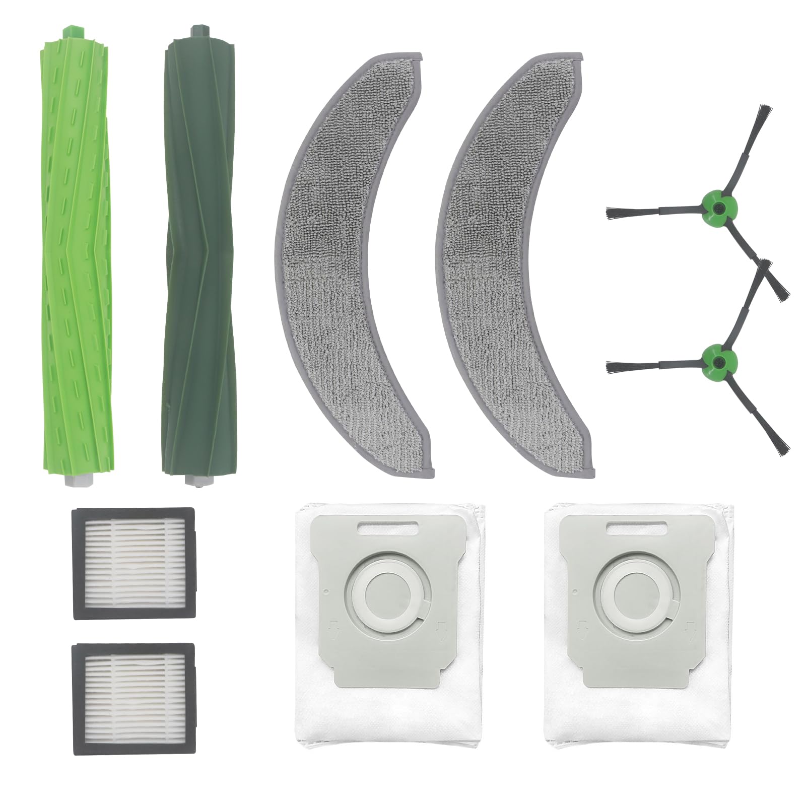 Accessori per robot aspirapolvere iRobot, ricambi per iRobot Roomba Combo 10 Max, j7, j7+, j9+, doppia spazzola a rullo in gomma, 2 spazzole laterali, 2