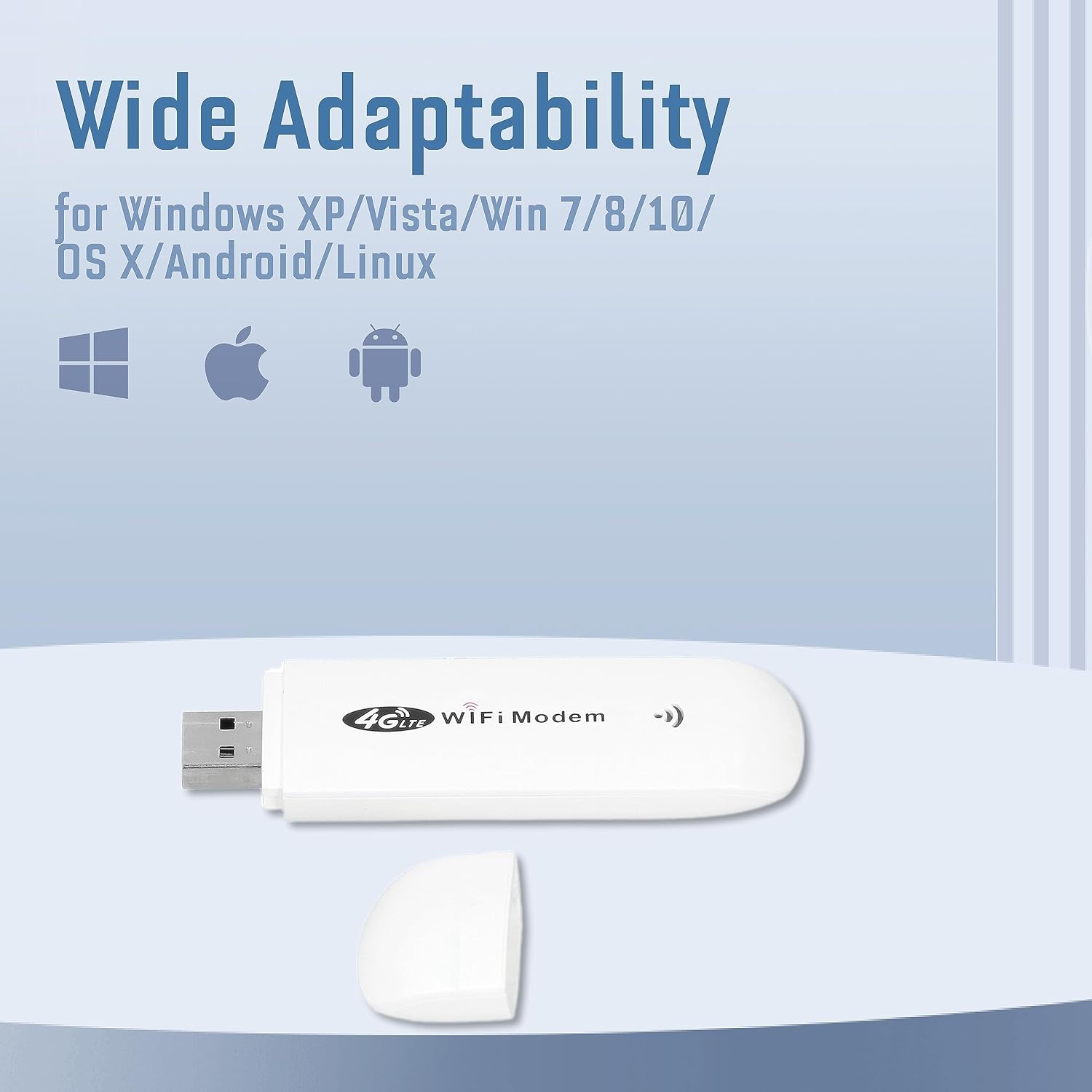 USB Adapter, 150mbps 4G LTE TDD FDD GSM Mini Router with LED Indicated, Modem Dongle with SIM Card Slot, Up to 10 User, for 7/8/10, for Vista, for OS X, for Android, for