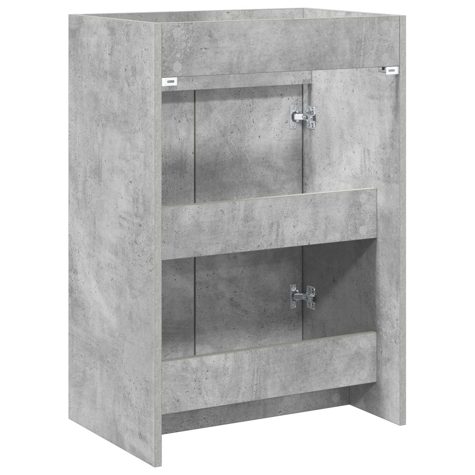 Mobile da bagno grigio cemento, 56 x 37,5 x 81 cm, in legno, molto spazio sotto il lavandino, mobile da bagno per mobili da bagno con ante e comò
