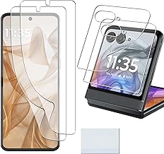 [2 Main Screens + 2 Front Screen Film] Compatible Morola Razr 50d M-51E / Razr 2024 Protective Film Made of TPU Compatible with Motorola Razr 50S / Razr 50 [Bubble Zero Shatter-Proof, Shock Absorption