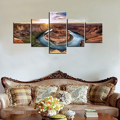 Vista 406 de Paisaje de 5 piezas pintura sobre lienzo