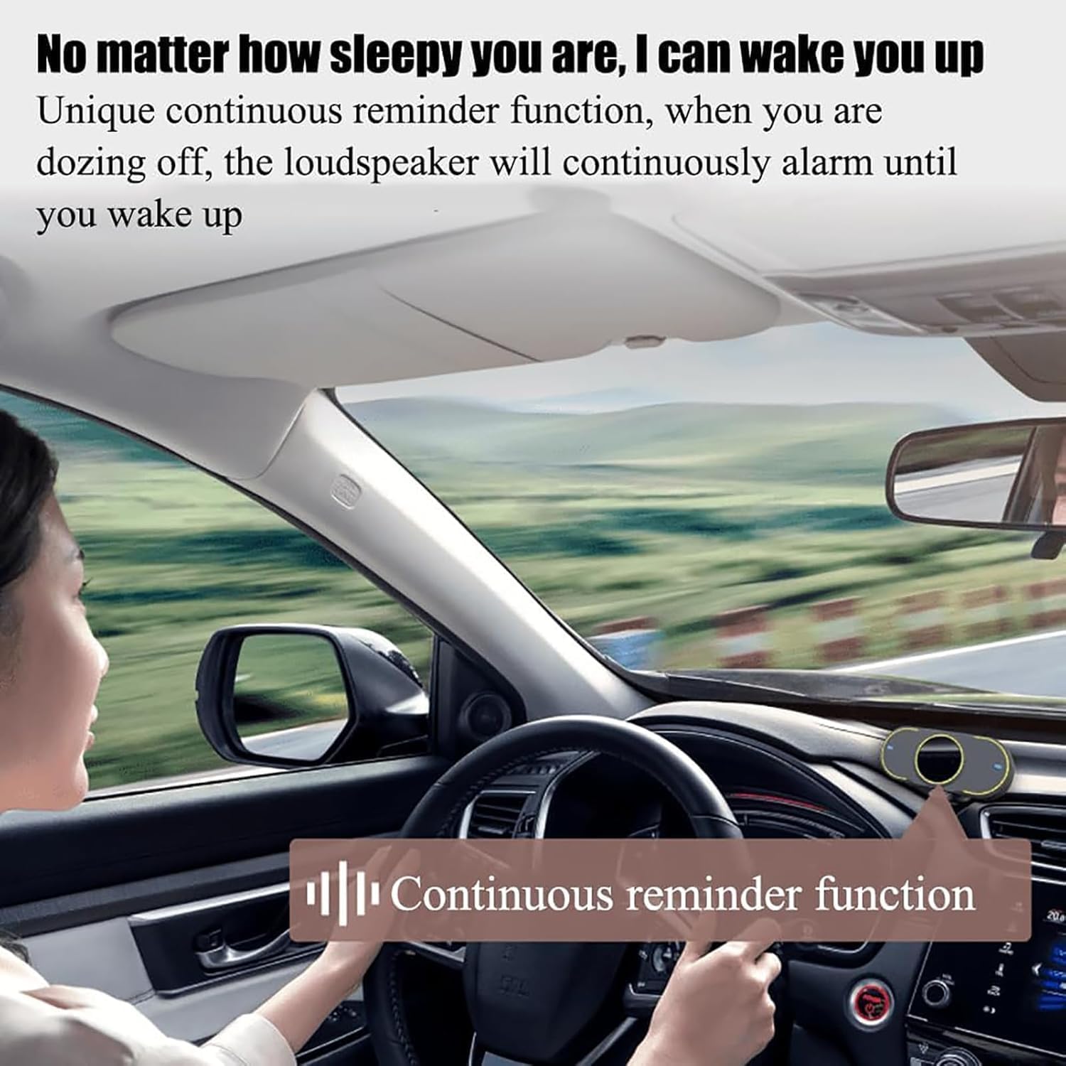 Driver Fatigue Alarm Device, Anti-Sleep Alarm Monitor, Dual-Core High-Performance Chip, Safe Driving Alert Captures Face Information Real-time and Reminding Continuously Function