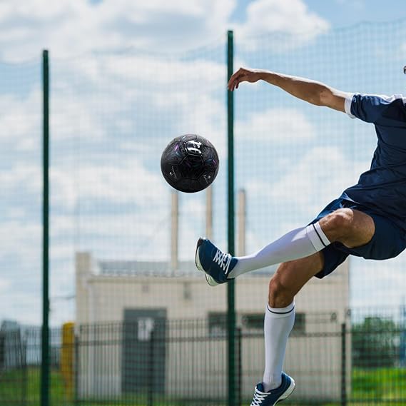 Size 5 Football for Regular Game and Training, Standrad Weight and Official Size, Leather Football for Indoor & Outdoor.