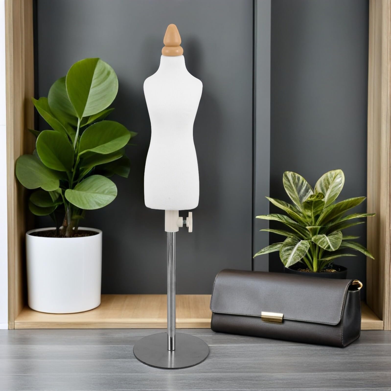 Alipis Figura de Costura Miniatura 1/4 Escala para Estudiantes de Moda, Ligero Inserción de Alfileres, Estructura de Madera y Tela Adecuada para Clases de Confección y Diseño