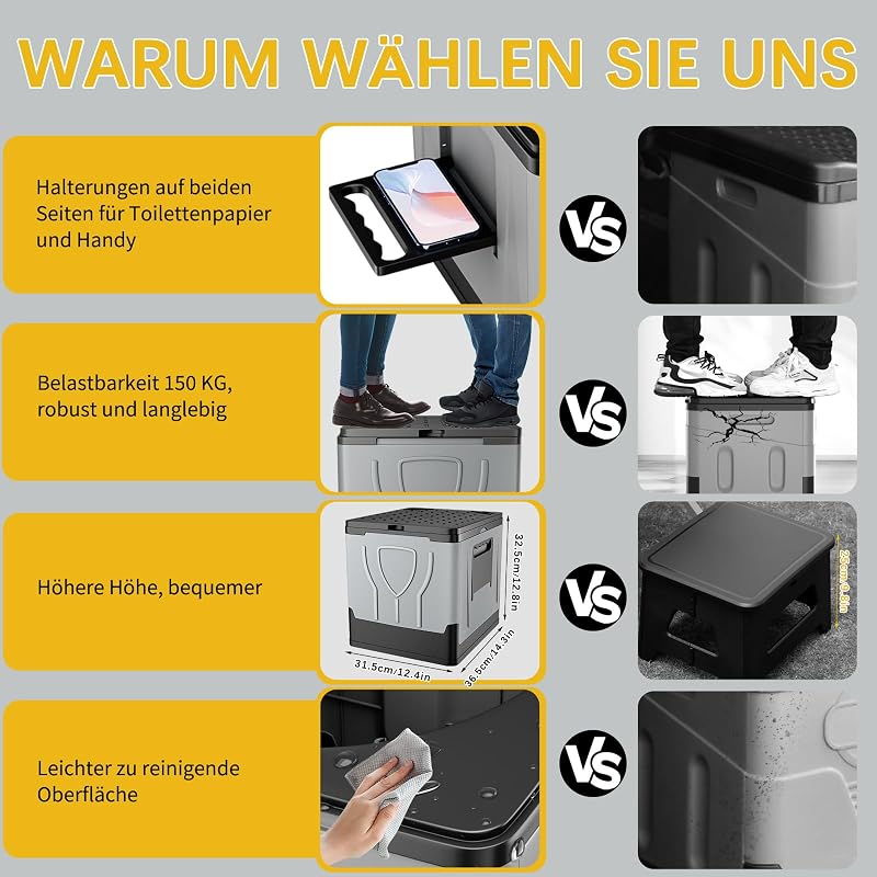 Congumi összecsukható kemping WC papírtartóval és telefontartóval