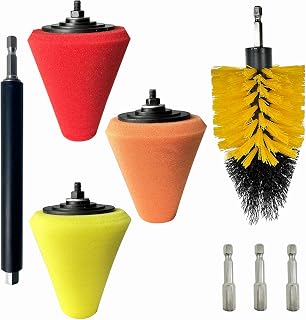 Drill Bit Polishing Cone Sponges with Handheld Extension Holder | 8Pcs Metal Polishing Tool, Car Wheel Polishing Sponge, Polishing Pad,Suitable for Household Standard Hand Drill