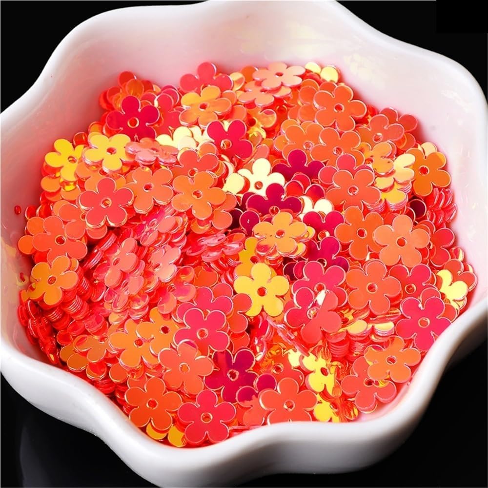 Washer,Stainless Washer, Paillettes Applique, 20g Sequin for Wedding Clothes Jewelry Sequins,7mm Flat Plum Blossom PVC(Clear)