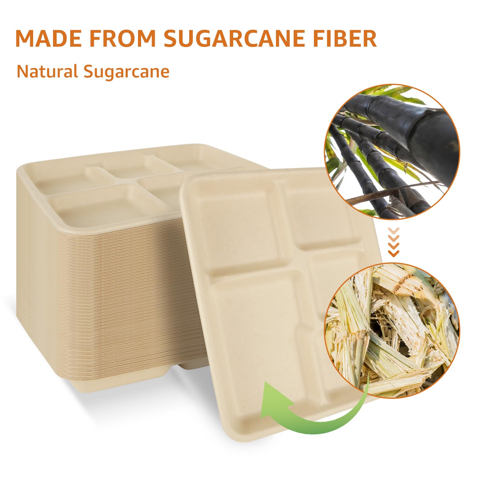 Lot De 150 Assiettes En Carton Compostables De 22,9 Cm, Assiettes