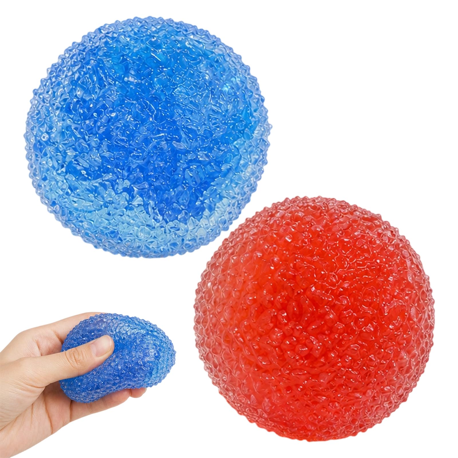 2Pcs Slushy Squishy Sensory Set, Handmade Bayberry Textured Sensory Balls, Soft Squishy Material for Quiet Hand Activity
