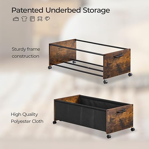 Miniatura 2 de Almacenamiento debajo de la cama con ruedas, contenedores de almacenamiento debajo de la cama, cajones debajo de la cama con marco de metal, para