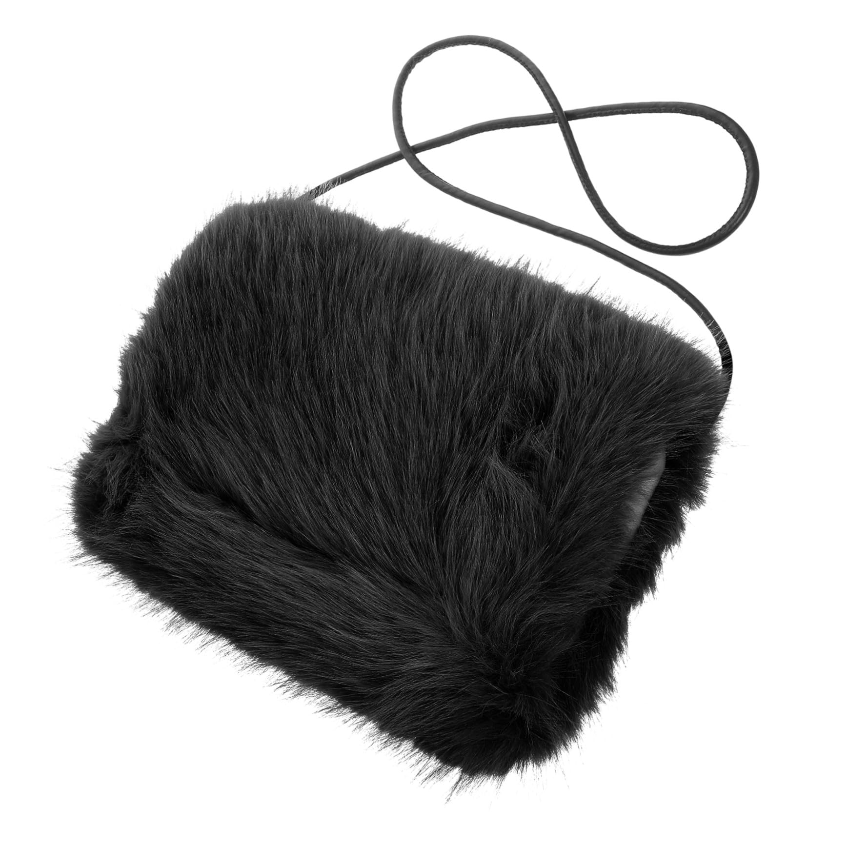 Toyvian Kunstpelz Handmuff Damen Winter Warmer Handschuh Muff Tragbar Handwärmer Tasche Für Outdoor Kalte Jahreszeit Schwarz