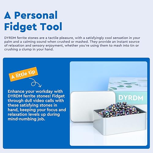 Miniatura 5 de Masilla de ferrita, colorida más de 1000 piedras de ferrita lisas, rocas de ferrita irregulares satisfactorias, juguetes de escritorio de oficina,