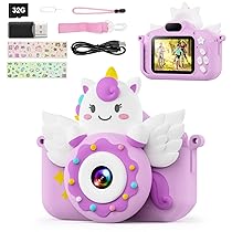 TIATUA Macchina Fotografica Bambini con 2.0 Pollici Schermo & 32G Card, Fotografica Bambini Video Camera,Fun Accessories Included,Gift for Girls Boy Age 3+