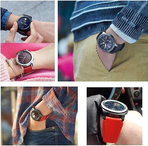 Miniatura 9 de KOMI Compatible con Samsung Galaxy Watch de 1.81 pulgadas (1.811 in), Gear S3 Frontier Classic Watch Band, correa de silicona suave de 0.866