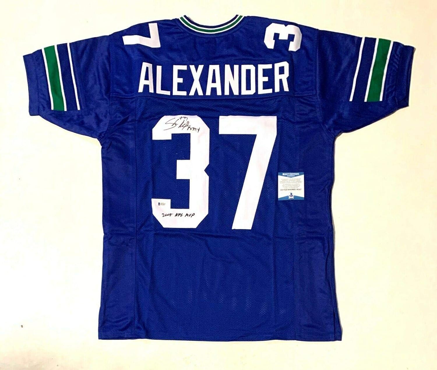 Autographed Shaun Alexander Jersey PRO STYLE BECKETT COA M12457