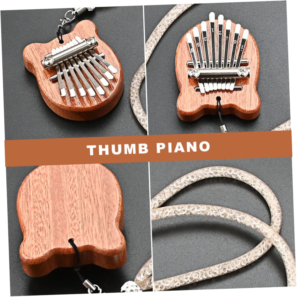 TOYANDONA 3kawałki Miniaturowa Kalimba z Drewna Instrument Muzyczny Do Gry Domu Etui i Ergonomiczny Kształt Dla Łatwego Odtwarzania Melodii