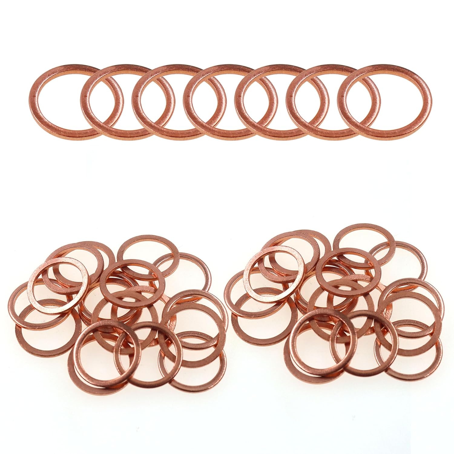 300 PCS Flat Copper Crush Washers Metric Sealing Washers Flat Washers SAFYY Fender Washers Metal Washers Sealing Washers for Sump Plugs Oil Drain Plug M5/6/8/10/12/14/16/20