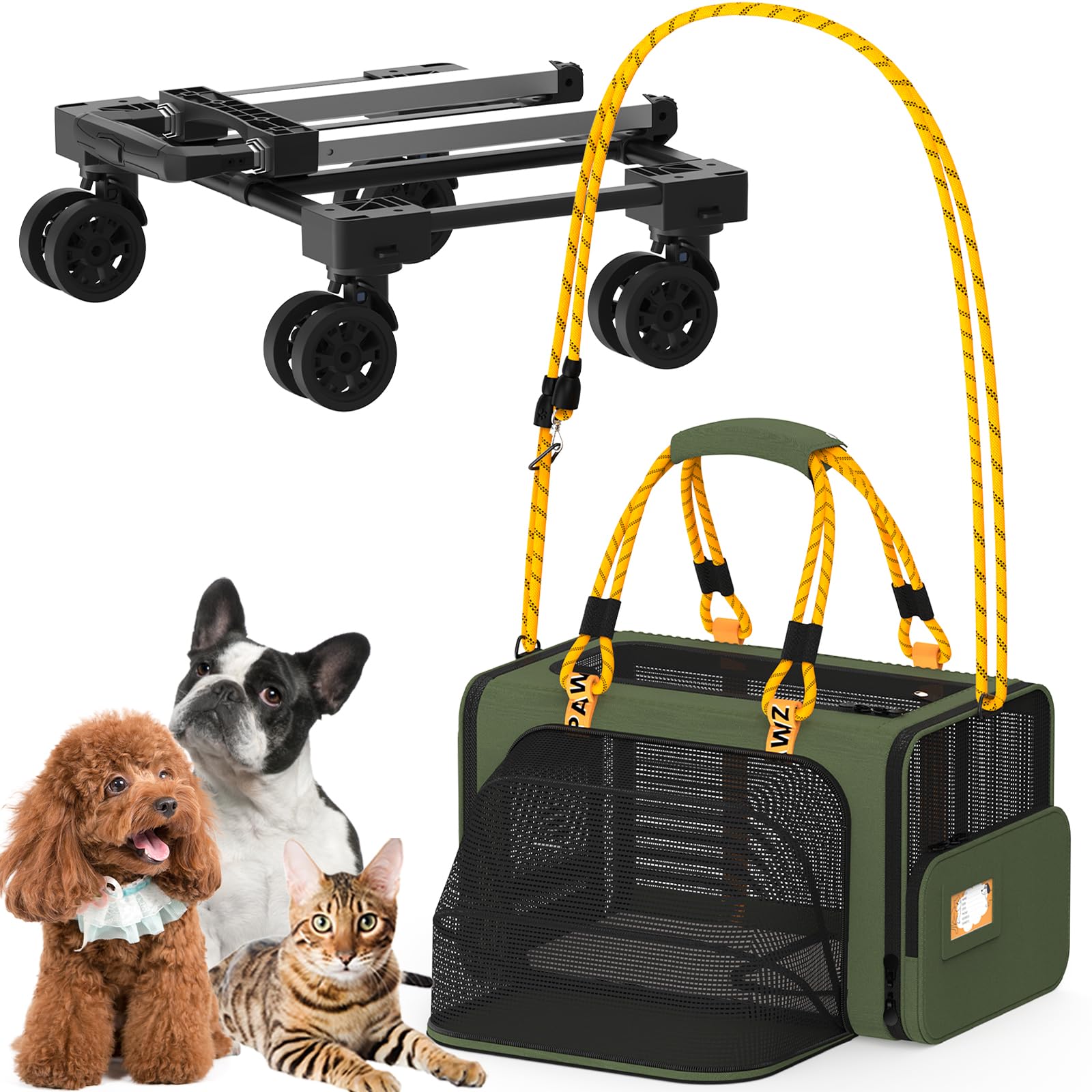 Amazon.com : PAWZIDEA Expandable Pet Carrier with Wheels, 18