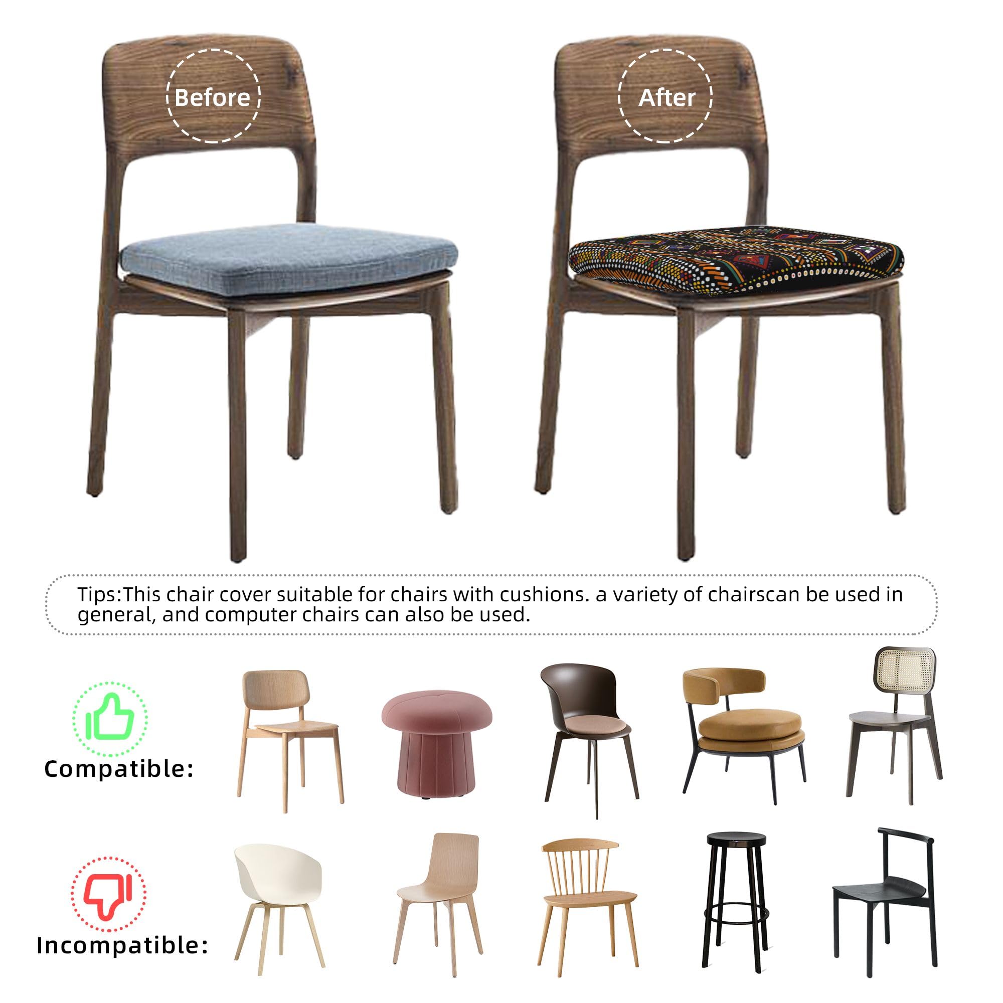 Fundas De Asiento Para Mujer Africana Para Comedor, Silla De