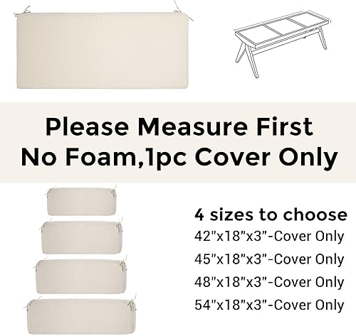 Miniatura 36 de FUNHOME Funda de cojín de banco para exteriores de 42 x 18 x 3 pulgadas, funda impermeable con cremallera y lazos, funda resistente a la Medalla