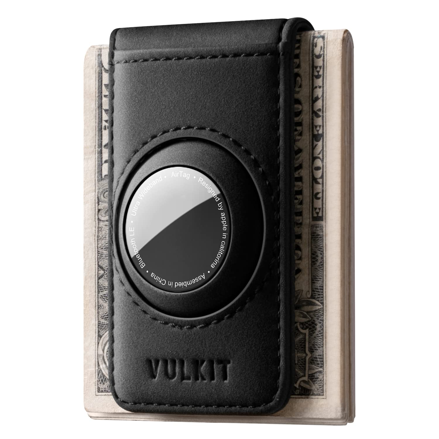 VULKIT Men's Magnetic Money Clip with Airtag Holder - Airtag NOT Included- Holds Up to 15 Cash or 8 Cards
