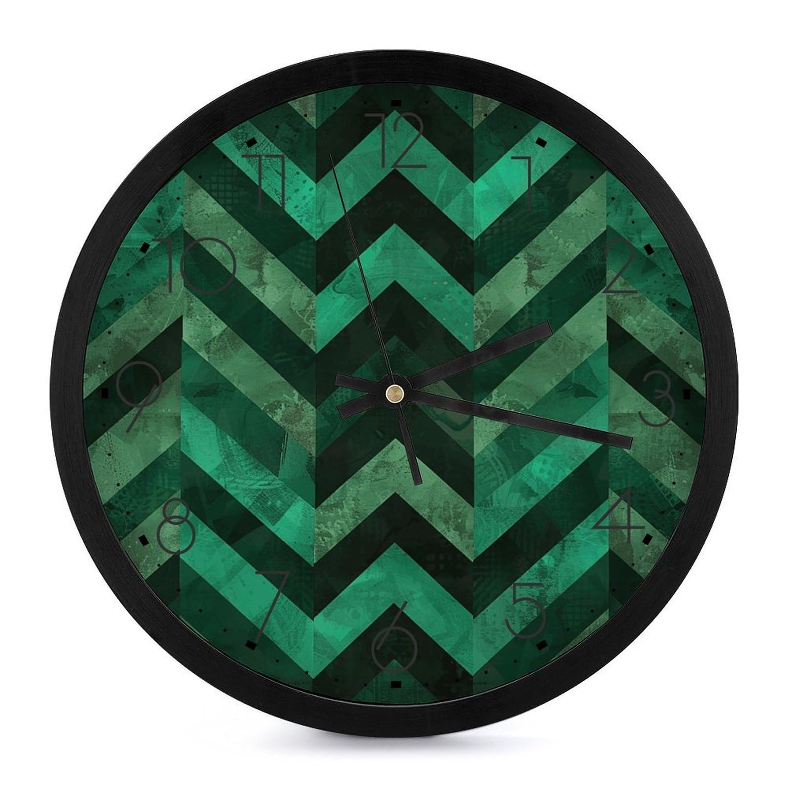Horloge murale pour salon et cuisine design vert émeraude