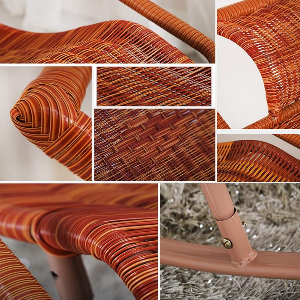 Reclinabile da Giardino Esterno in PE Lettini da Sole in Vimini Sedia a Sdraio Patio Design con Ruote Poltrone Anti-UV per Cortili Veranda ， 10 Stile (Color : E)