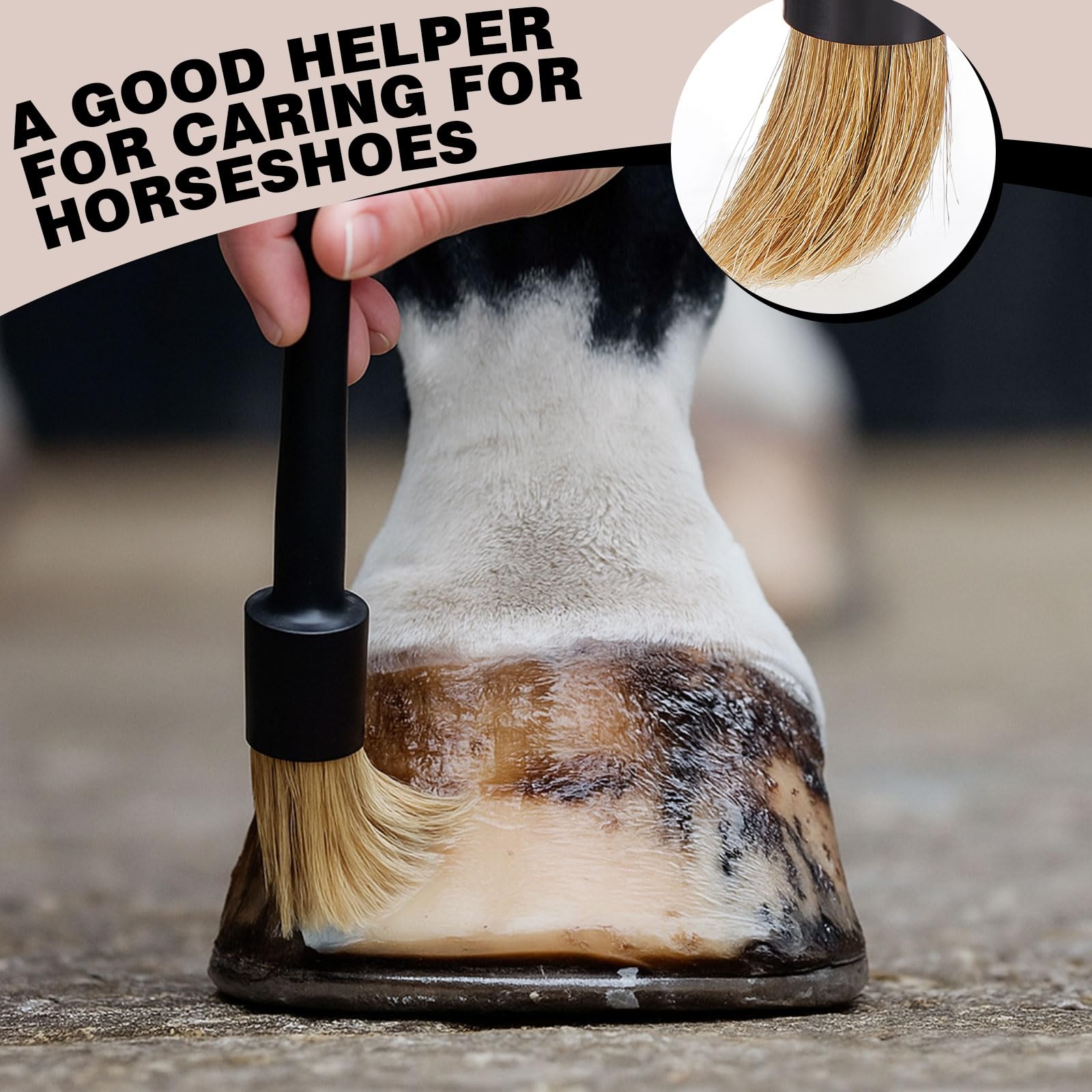 Ferrochef 2 Set Hoof Oil Brush for Horses with Cap Black for Horse Hoof Care to Restore Dry and Fragile Hooves - image 4