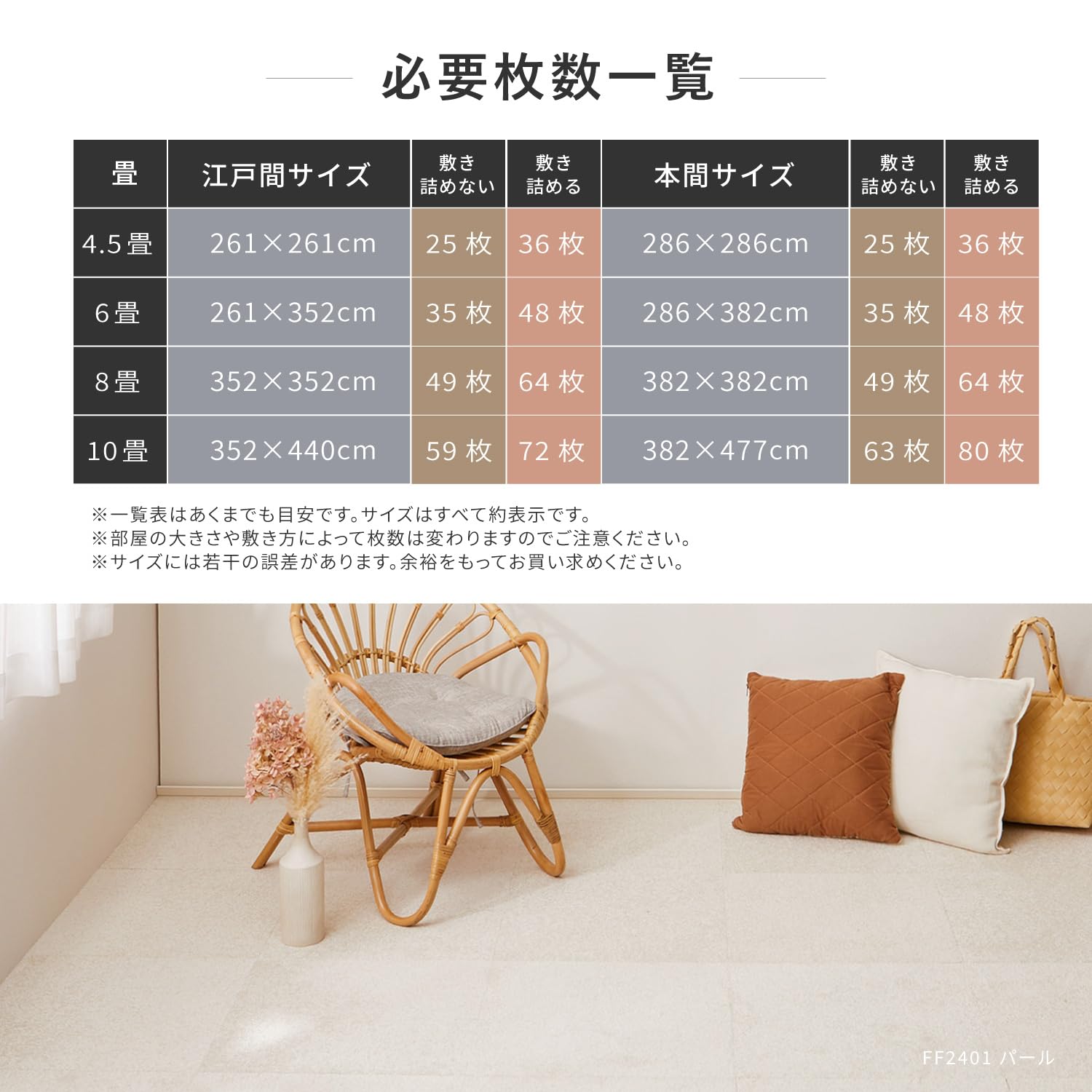 Amazon.co.jp: タイルカーペット 『FF2401』 (約50×50cm,パール,10枚組 