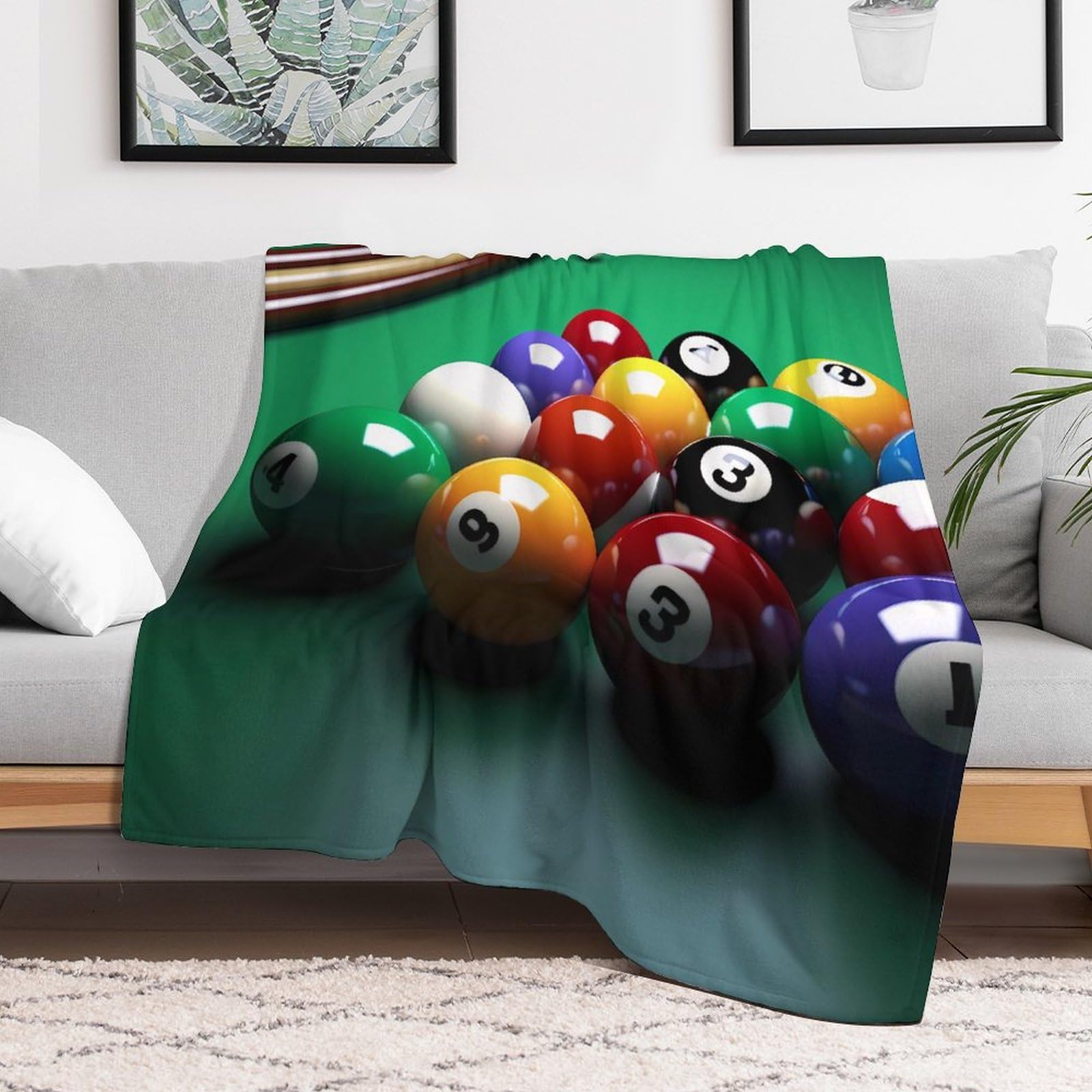 Couverture billard polaire microfibre douce pour canapé et lit 127x152 cm