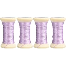 100% Mulberry Hand Dyed Silk Embroidery Thread, Embroidery Floss, 4 Spools Each 24 Yards 28-2