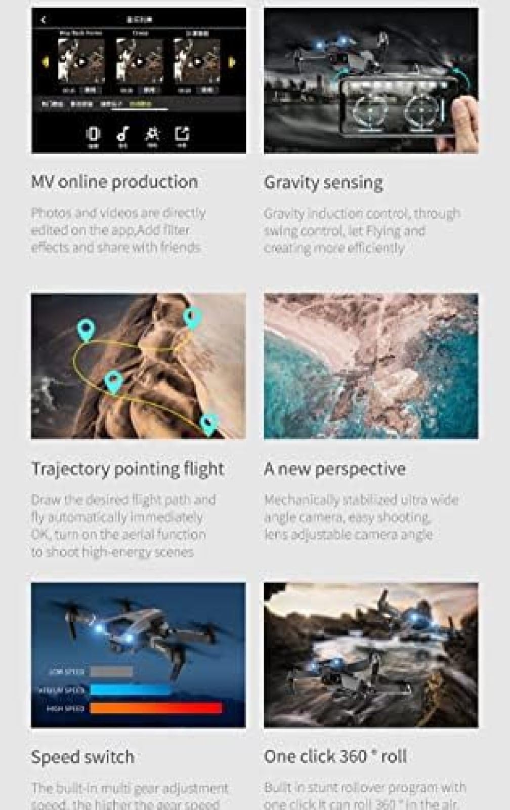 Dron z kamerą dla dorosłych, czujnik podczerwieni do unikania przeszkód RC Drone, profesjonalny podwójny aparat szerokokątny 4K HD 170°, czas lotu 25 minut, prezent dla dzieci, A