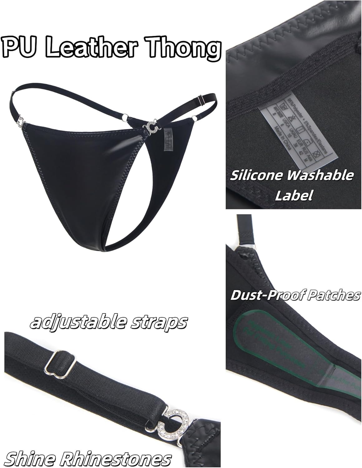 comeondear G-string Thongs for Women Micro Thong Sexy Low Rise T-Back Plus Size Adjustable Bikini Panties Underwear - Image 6