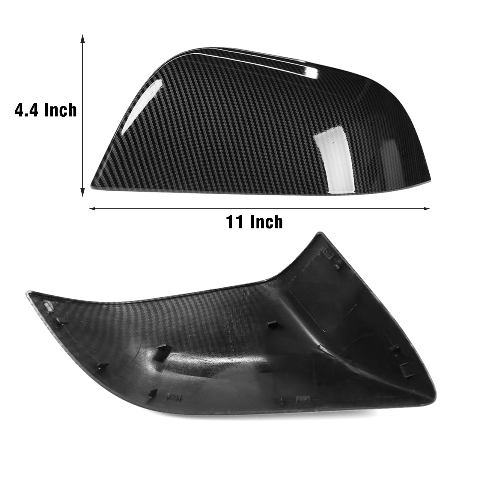 TTCR-II 2PCS Compatibile con Calotte Specchietti Tesla Model 3 2017-2023 | Laterale Copri Specchietto Retrovisore Model 3 Tappi Specchietti Sinistra+Destra Accessori Tesla M3-Fibra di Carbonio