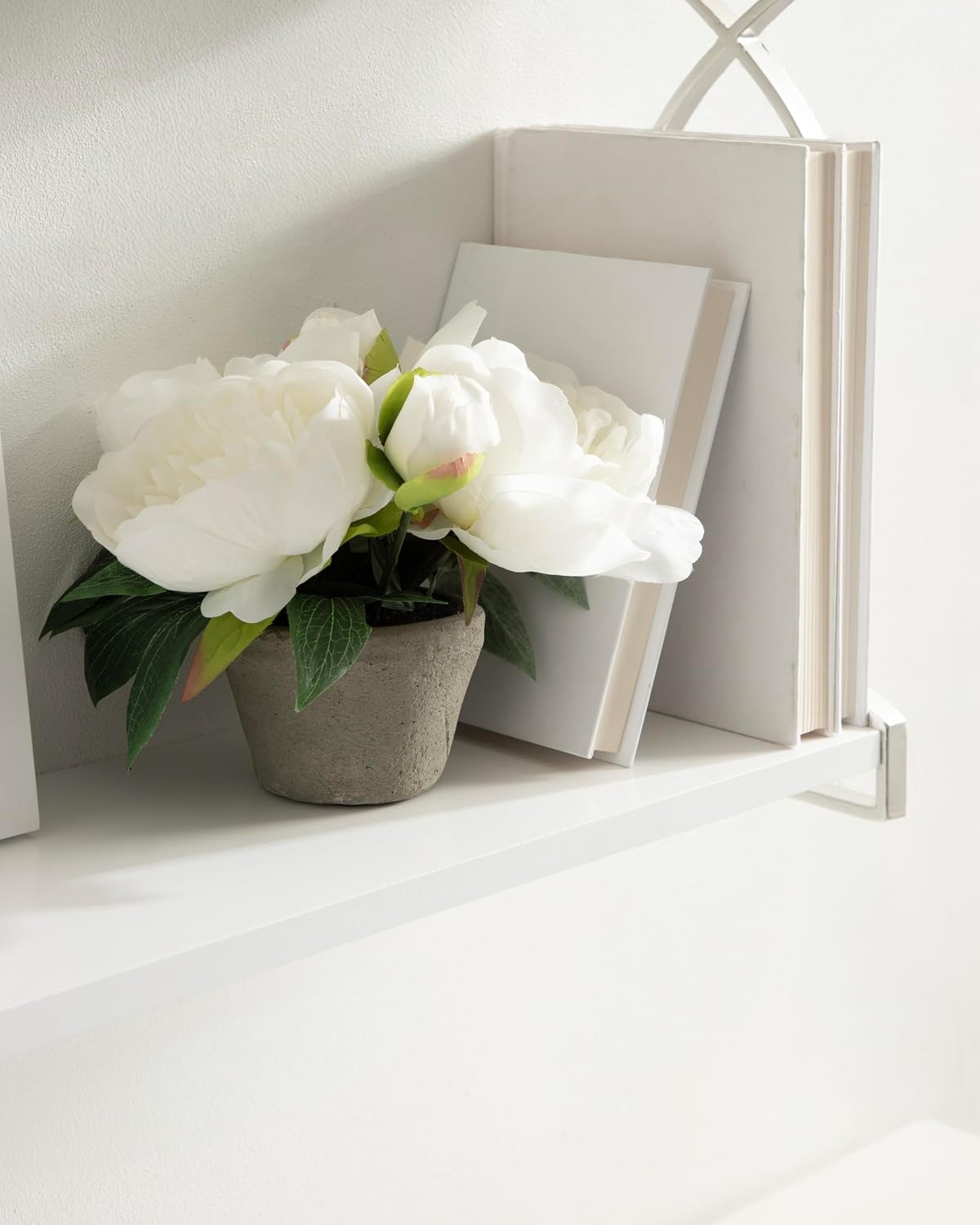 Kate and Laurel Arietta Modern Glam 2-Tier Wood and Metal Shelf, 24 x 7 x 16, White and Silver, Contemporary Decorative Wall Shelves for Over-the-Toilet Storage and Display