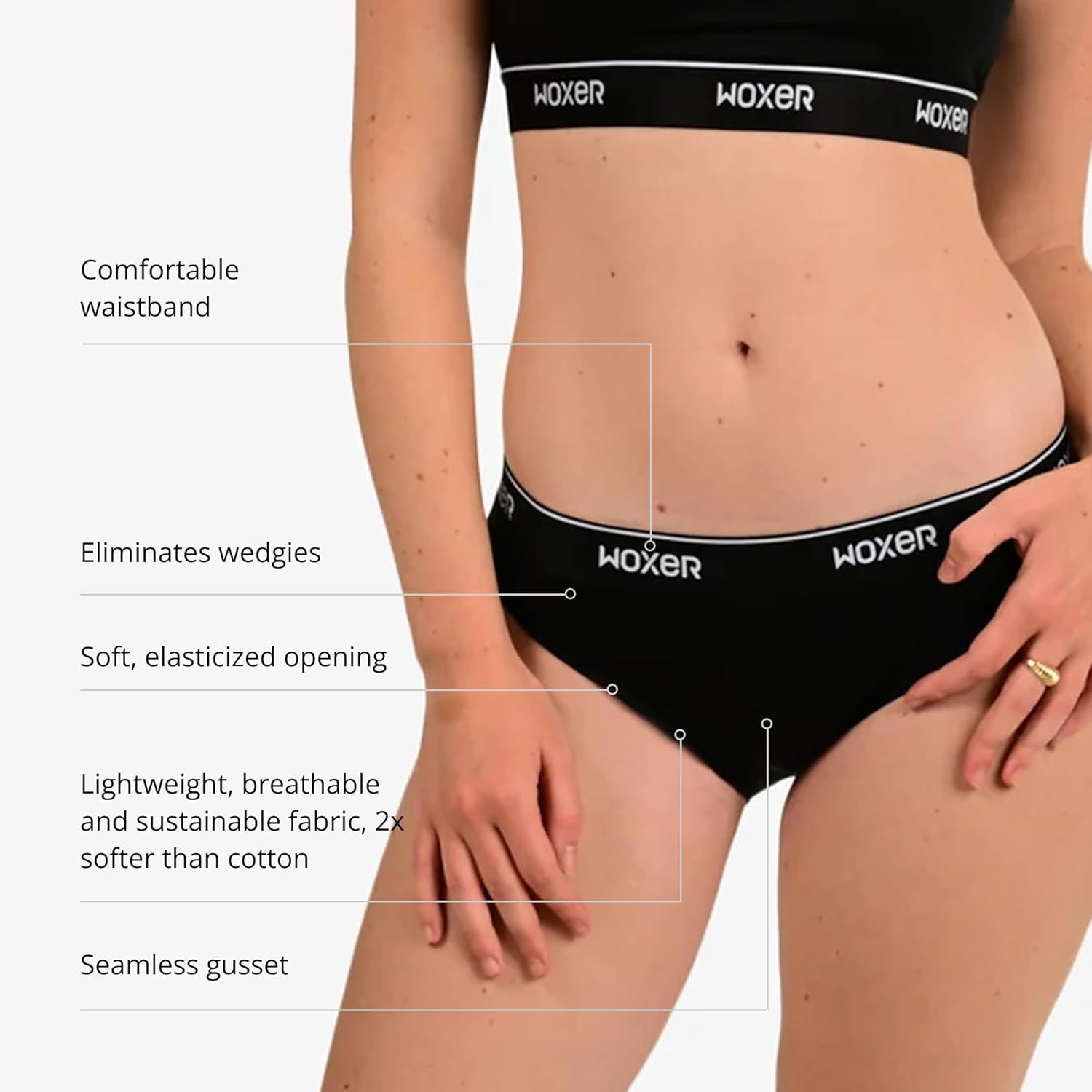 Woxer Women’s Seamless Bikini Underwear – Soft Modal, Chafe-Free, Moisture-Wicking Bikini Style Panties –Tag-Free Design - Image 3