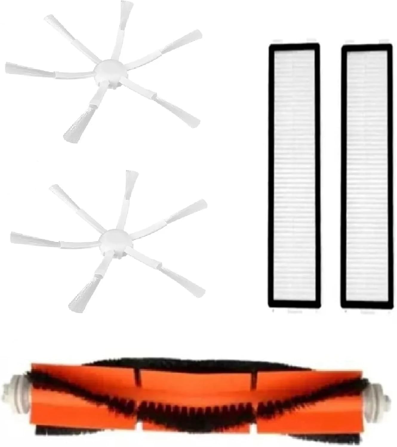 Beyaz Dreame Vacuum Mop D9 D9 Max Dreame Bot L10 Dreame L10 Pro 2 Adet 6 Kollu Yan Fırça,1 Adet Ana Fırça,2 Adet Hepa Filtre Yedek Parça Seti Dreame Vacuum Mop D9/D9Max L10/L10 Pro ile uyumlu