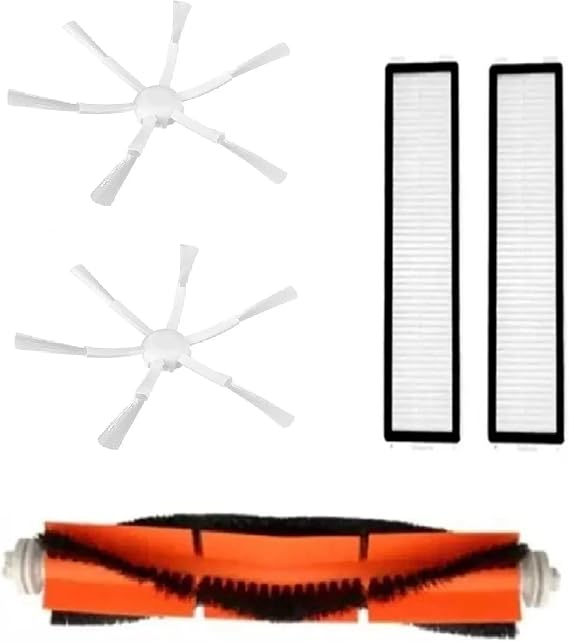 Beyaz Dreame Vacuum Mop D9 D9 Max Dreame Bot L10 Dreame L10 Pro 2 Adet 6 Kollu Yan Fırça,1 Adet Ana Fırça,2 Adet Hepa Filtre Yedek Parça Seti Dreame Vacuum Mop D9/D9Max L10/L10 Pro ile uyumlu
