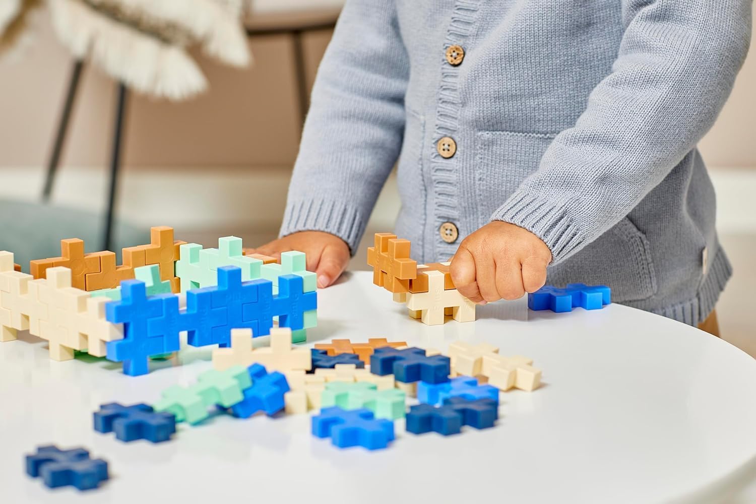 PLUS PLUS Big PP3490 - Learning Toy, Educational, Playful Game with Bricks, for Babies - Building Game for 1 Year and Up - Tube of 15 Pieces