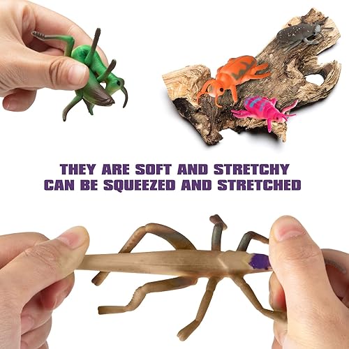 Miniatura 3 de Niskaqsn Paquete de 12 juguetes de insectos que cambian de color, juguetes de insectos que cambian de color, juguetes de baño flotantes y elásticos
