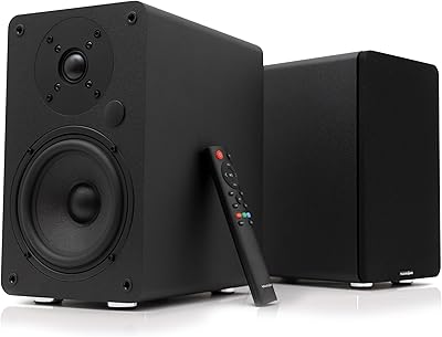 VULKKANO A5 ARC Cassa Amplificata con Woofer da 5,25″, Bluetooth 5.0, HDMI ARC, Optica, RCA, USB, con Uscita Subwoofer, Casse Monitor HiFi con Design Elegante, Colore Nero