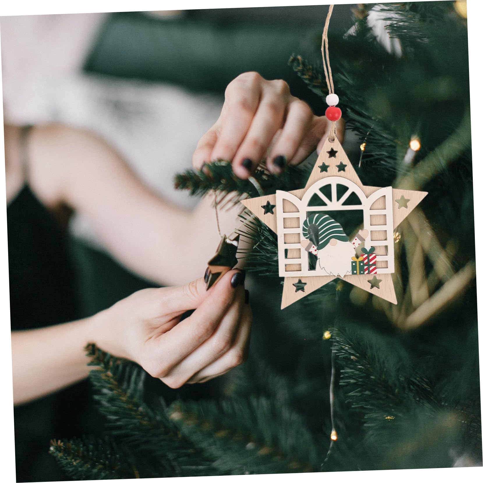 PRETYZOOM 16 Pz addobbi natalizi ornamenti rustici della fattoria di natale decorazione di di natale Decorazioni natalizie christmas tree arredamento ornamento da appendere in legno